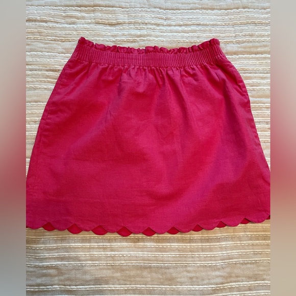 J Crew Factory Scalloped Sidewalk Skirt in Wild Fuchsia Pink Size 6 - Picture 4 of 6